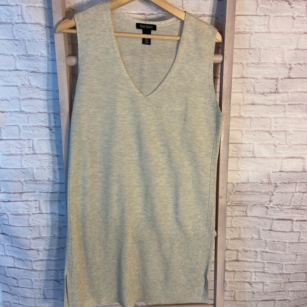 White House Black Market Sleeveless V-Neck Mini Dress in Light Sage